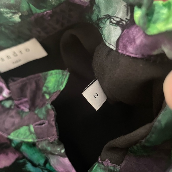 Sandro green purple blouse size 2 new never worn - Picture 4 of 6